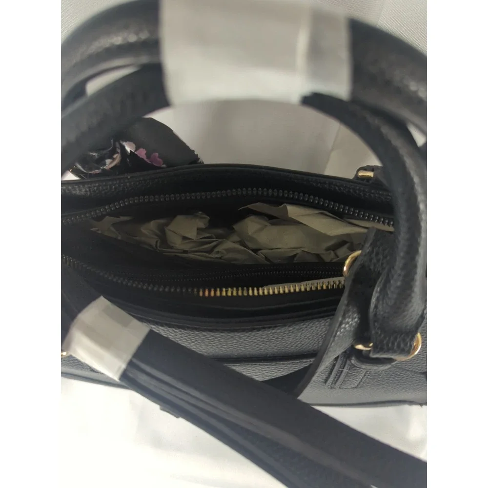 Nanette Lepore Black Madilyn Vegan Leather Satchel NWT
